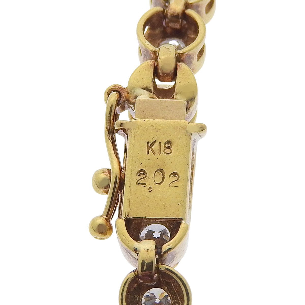 ダイヤモンド テニス ブレスレット D2.02 K18 イエローゴールド YG