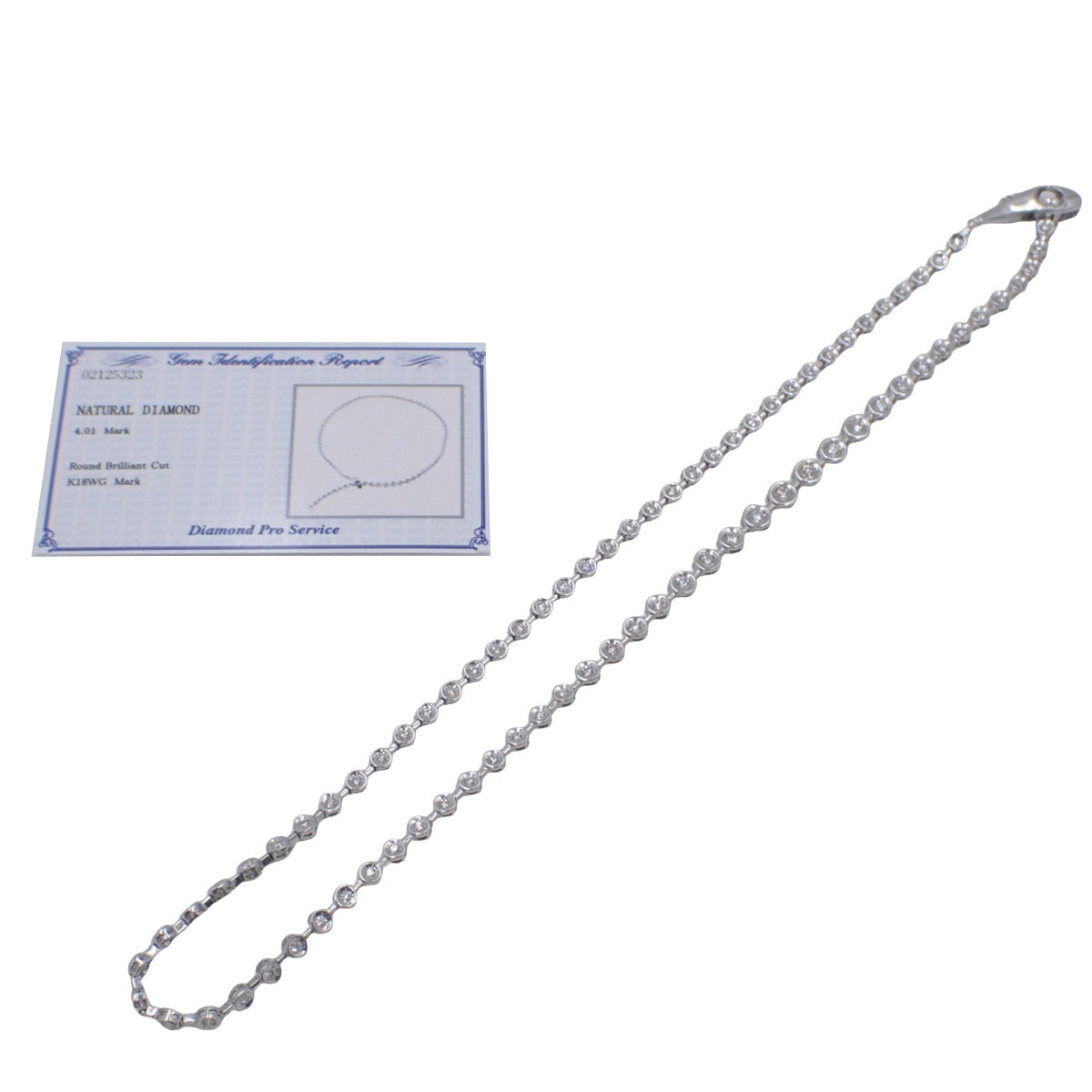 钻石项链 D4.01 K18 白金 WG