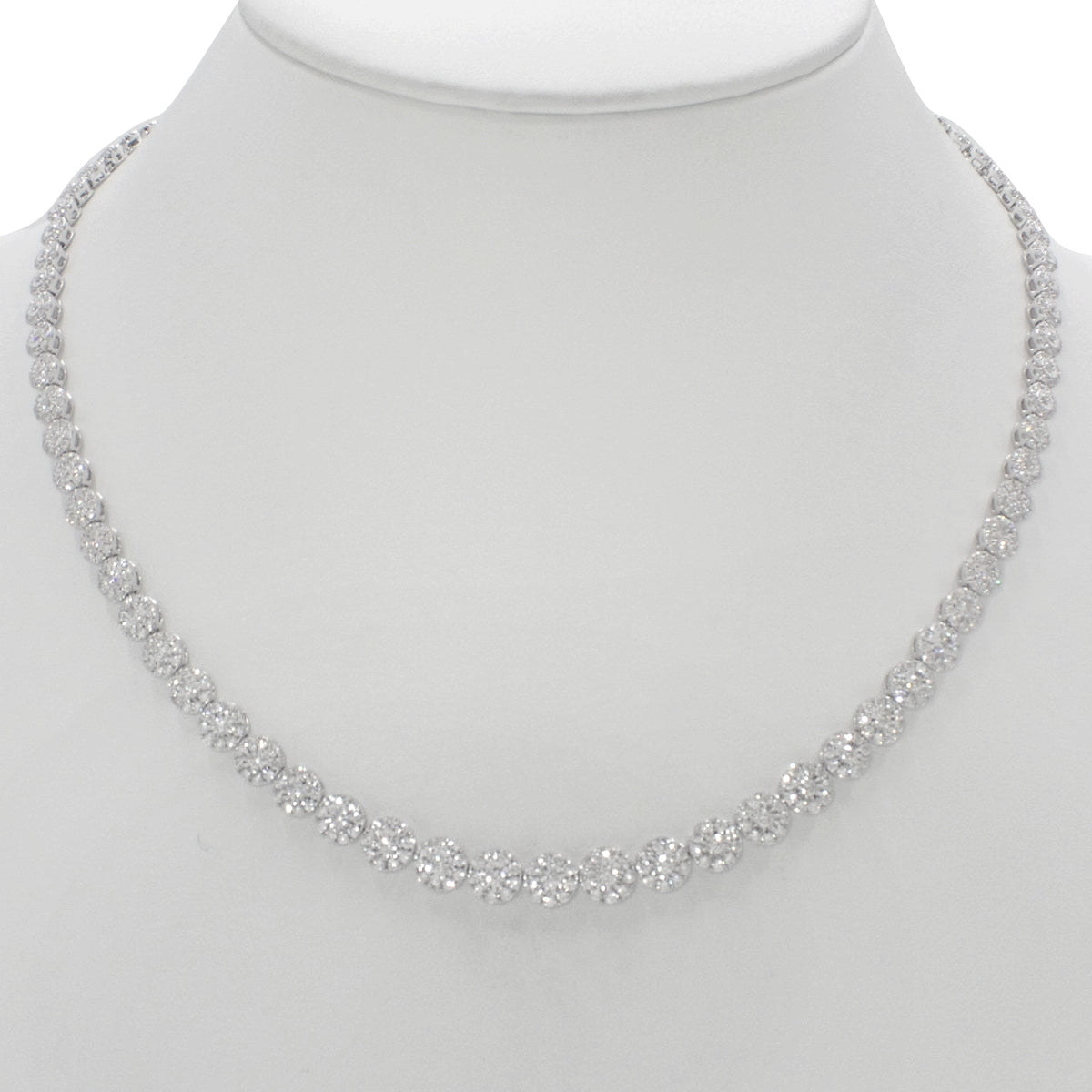 Diamond Tennis Necklace D8.15 K18 White Gold WG