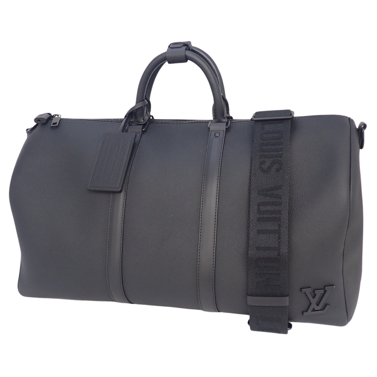LV Aerogram Keepall Bandouliere 50 粒面小牛皮 黑色 M21420