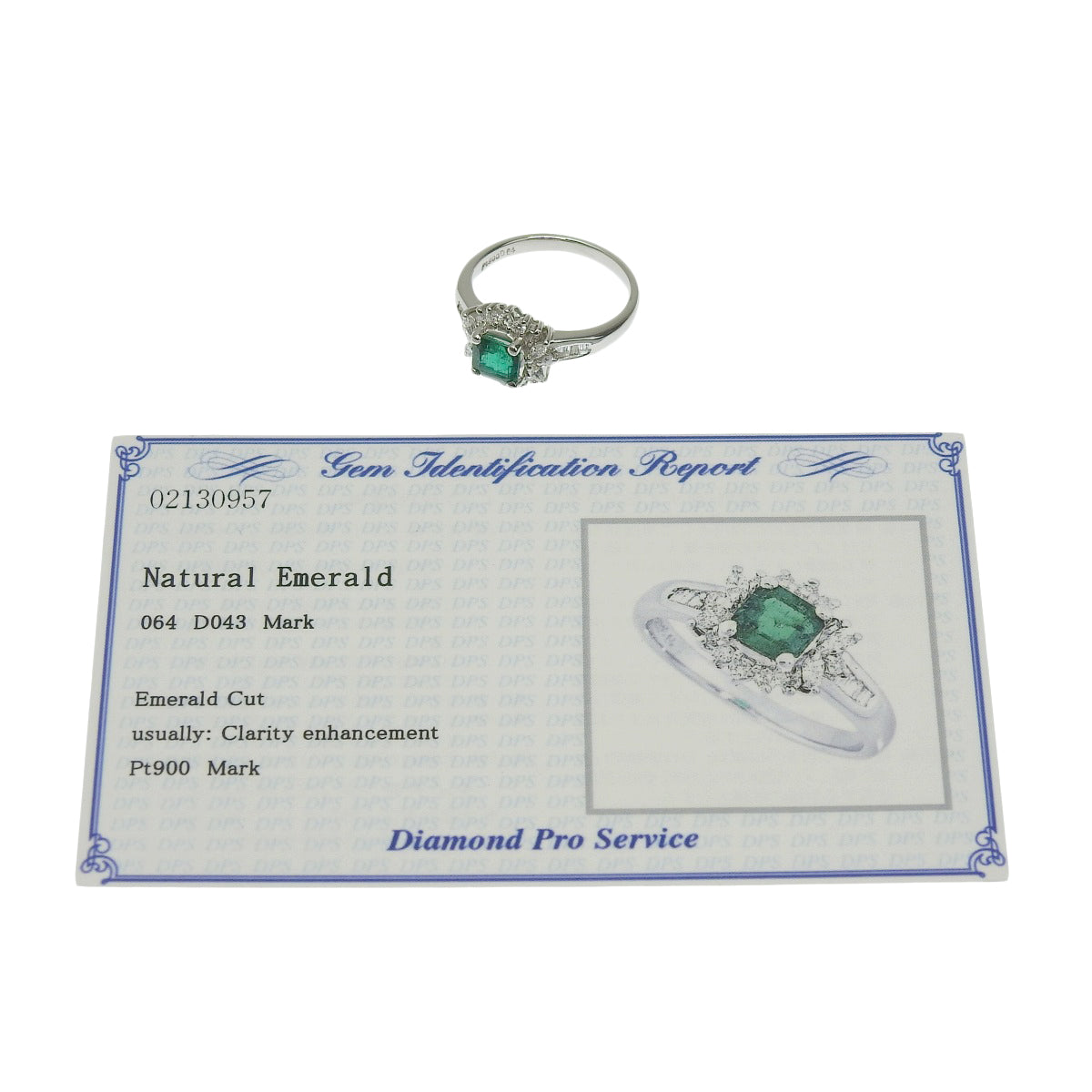 エメラルド ダイヤモンド リング E0.64/D0.43 プラチナ Pt900