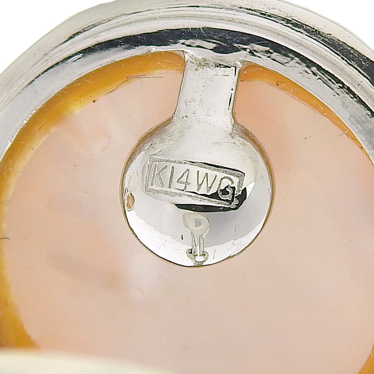 14K 白金马贝珍珠耳环