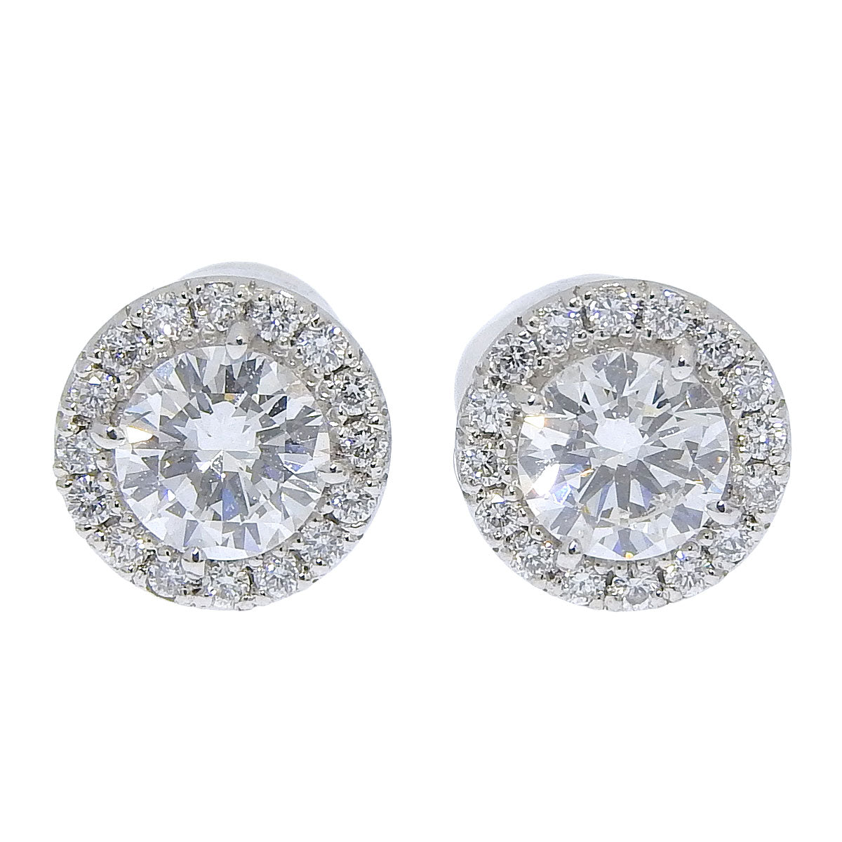 Diamond stud earrings, D0.323, 0.07, 0.326, 0.07, Platinum Pt900