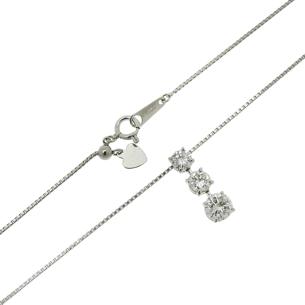 Trilogy Diamond Necklace, 1.04 carats, Platinum (Pt900, Pt850)