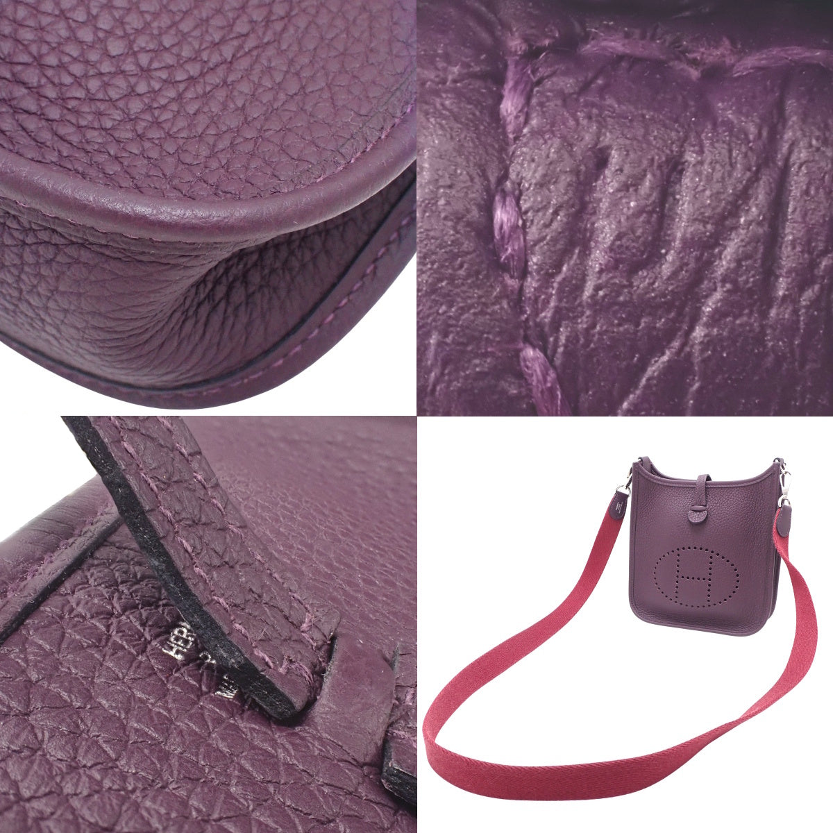 Evelyn Amazon TPM Evelyn Taurillon Clemence 钯金硬件 Cassis/Rouge Grenat U 印章