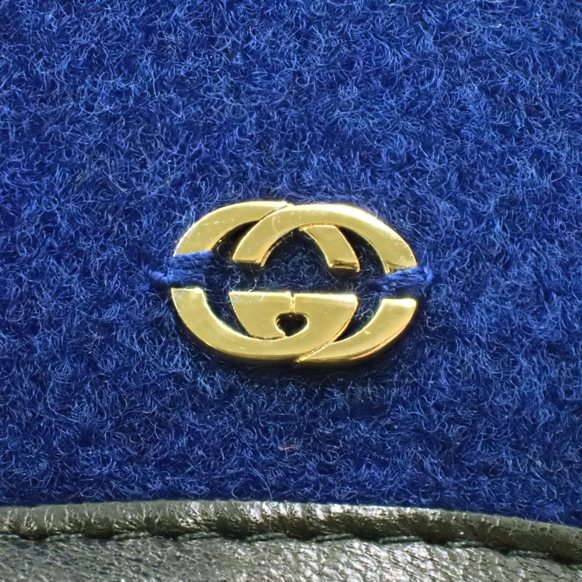 GG Beret Interlocking GS Polyester Acrylic Leather