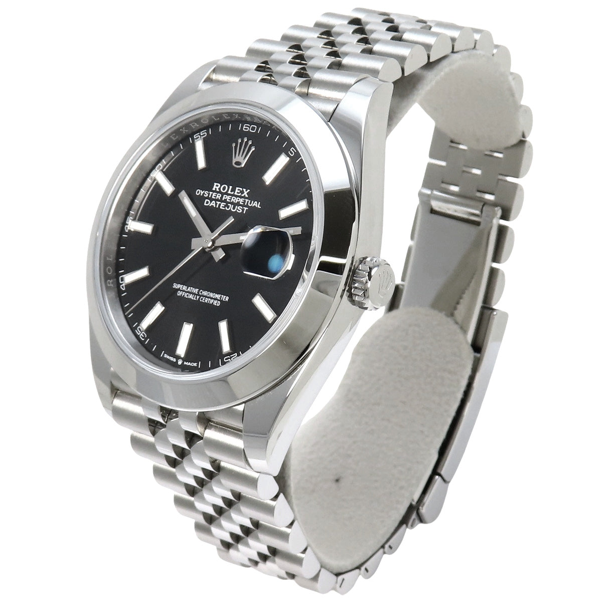 126300 Datejust 41 SS, random serial number, automatic winding, black dial.