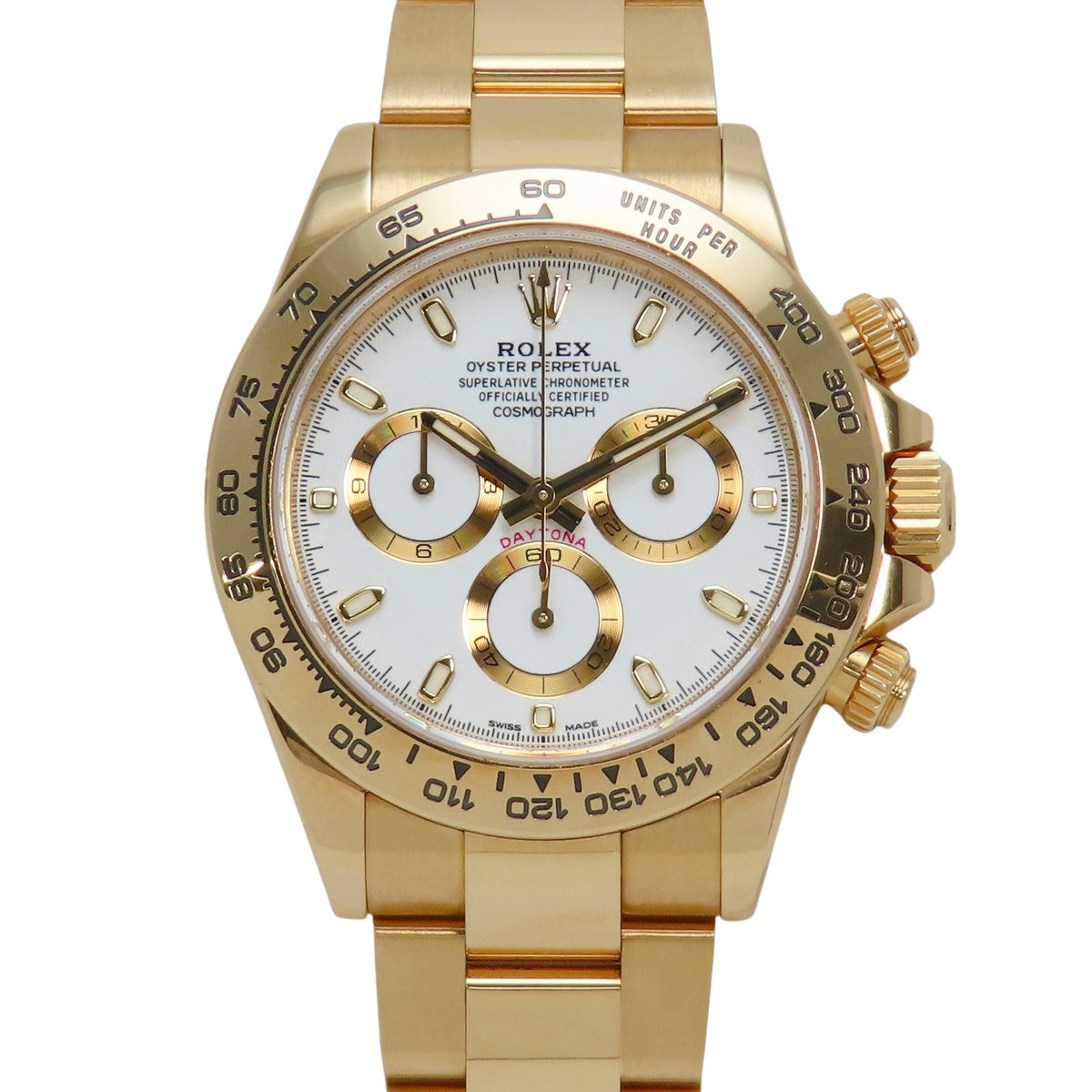 116508 Daytona YG, random serial number, automatic winding, white dial.