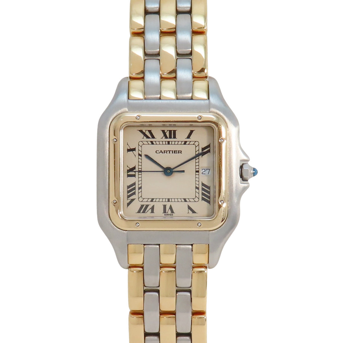 パンテール LM 3ロウ W25027B8 YG/SS アイボリー クオーツ メンズ