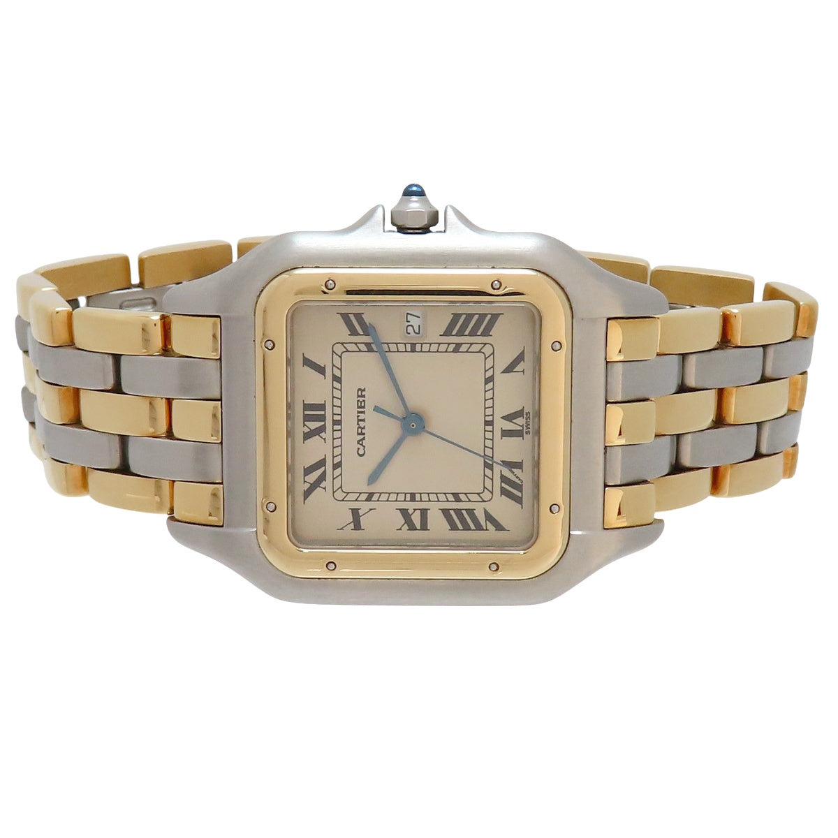 パンテール LM 3ロウ W25027B8 YG/SS アイボリー クオーツ メンズ