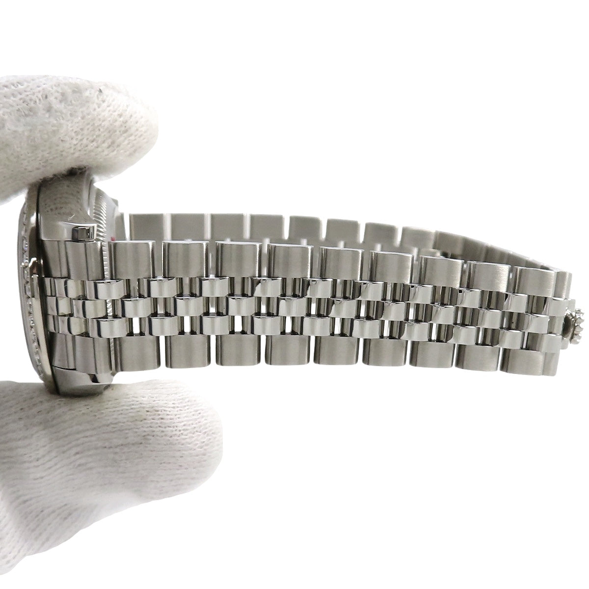 Datejust 28 279384RBR WG/SS, random serial number, automatic winding, dark gray dial, diamond bezel.