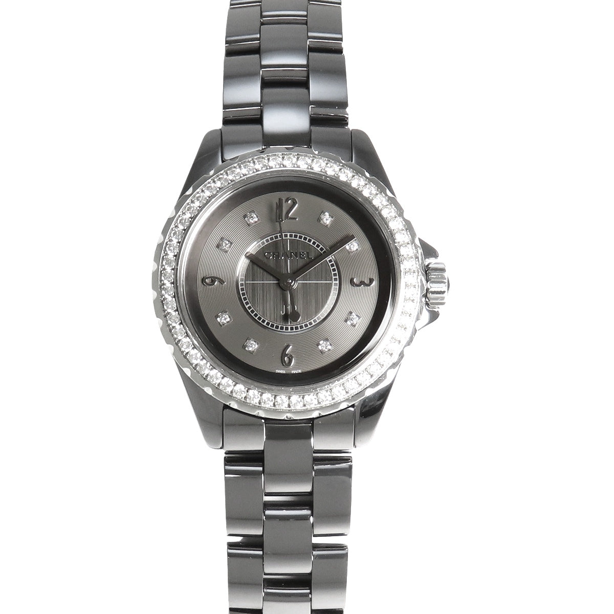 [Warranty Included] H2565 J12 Chromatic TI/CE Quartz Gray Diamond Bezel
