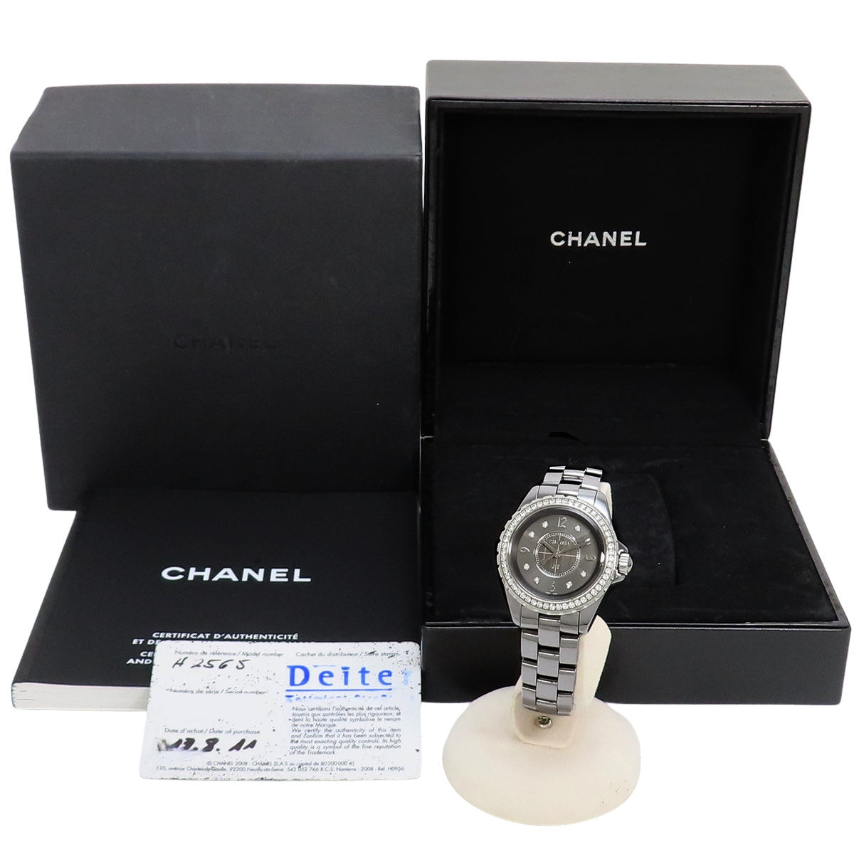 [保修在内] H2565 J12 Chromatic TI/CE 石英灰色钻石表圈