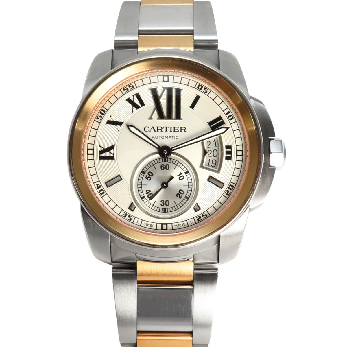卡地亚卡利伯系列W7100036 PG/SS银色自动腕表