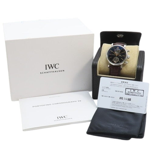 IW391404 柏涛菲诺计时腕表 精钢/皮革 自动上链 海军蓝