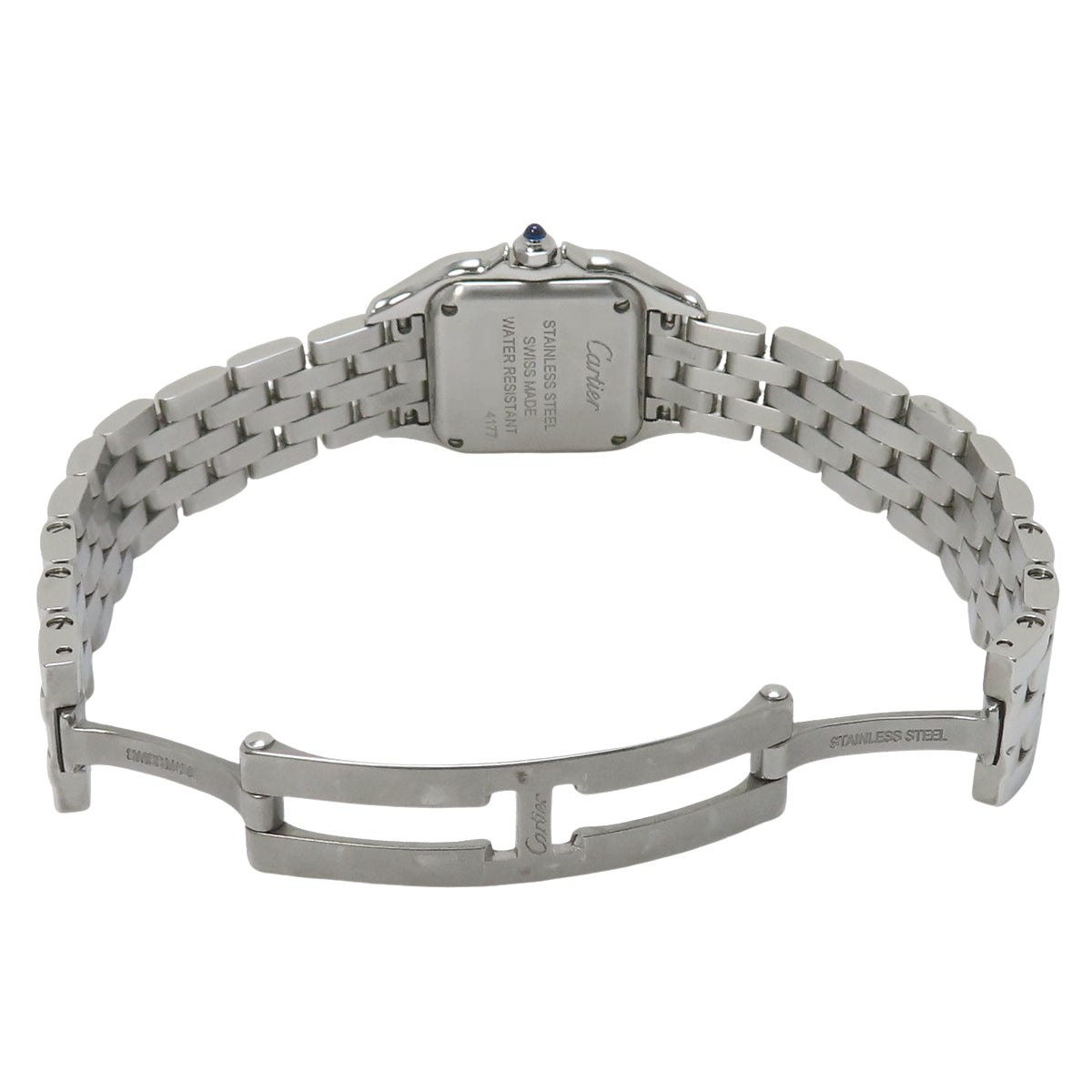 卡地亚猎豹系列SM W4PN0007 SS 石英表，银色表盘，镶钻表圈。