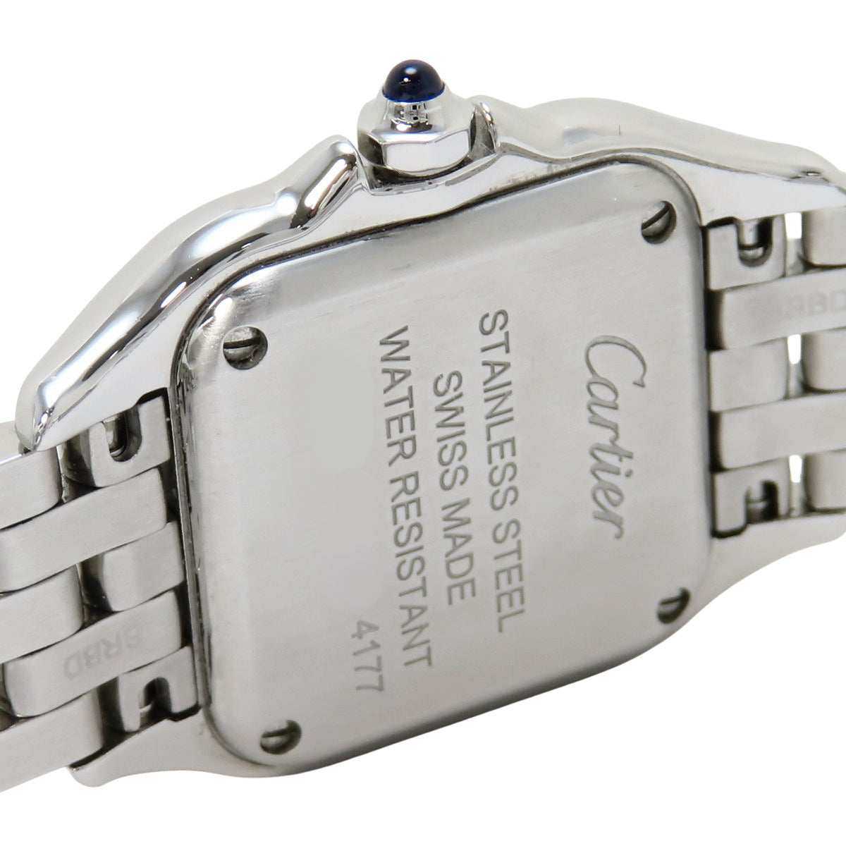 卡地亚猎豹系列SM W4PN0007 SS 石英表，银色表盘，镶钻表圈。