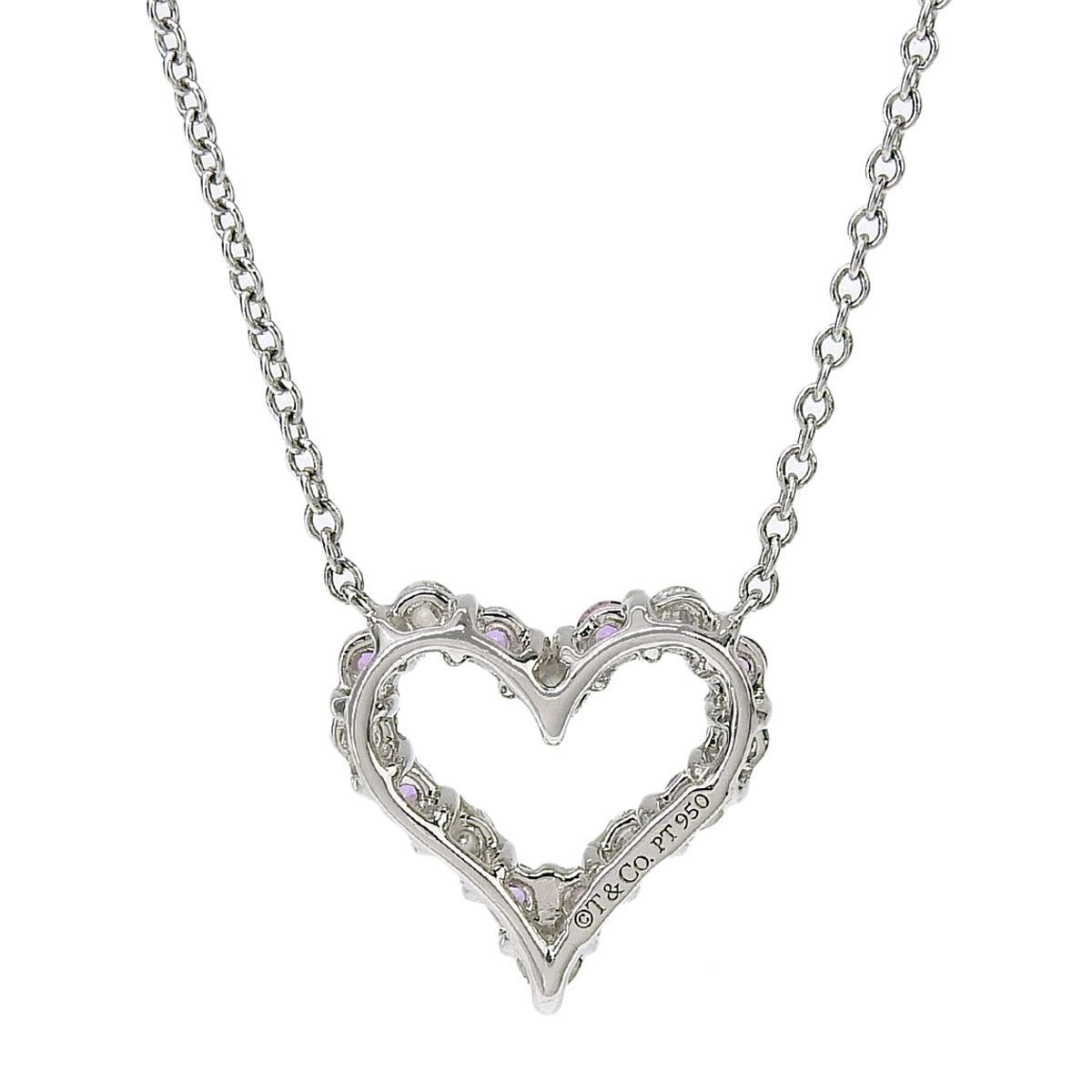 Sentimental Heart Pendant, Diamond/Sapphire, Pt950 Platinum, Accessory, Jewelry