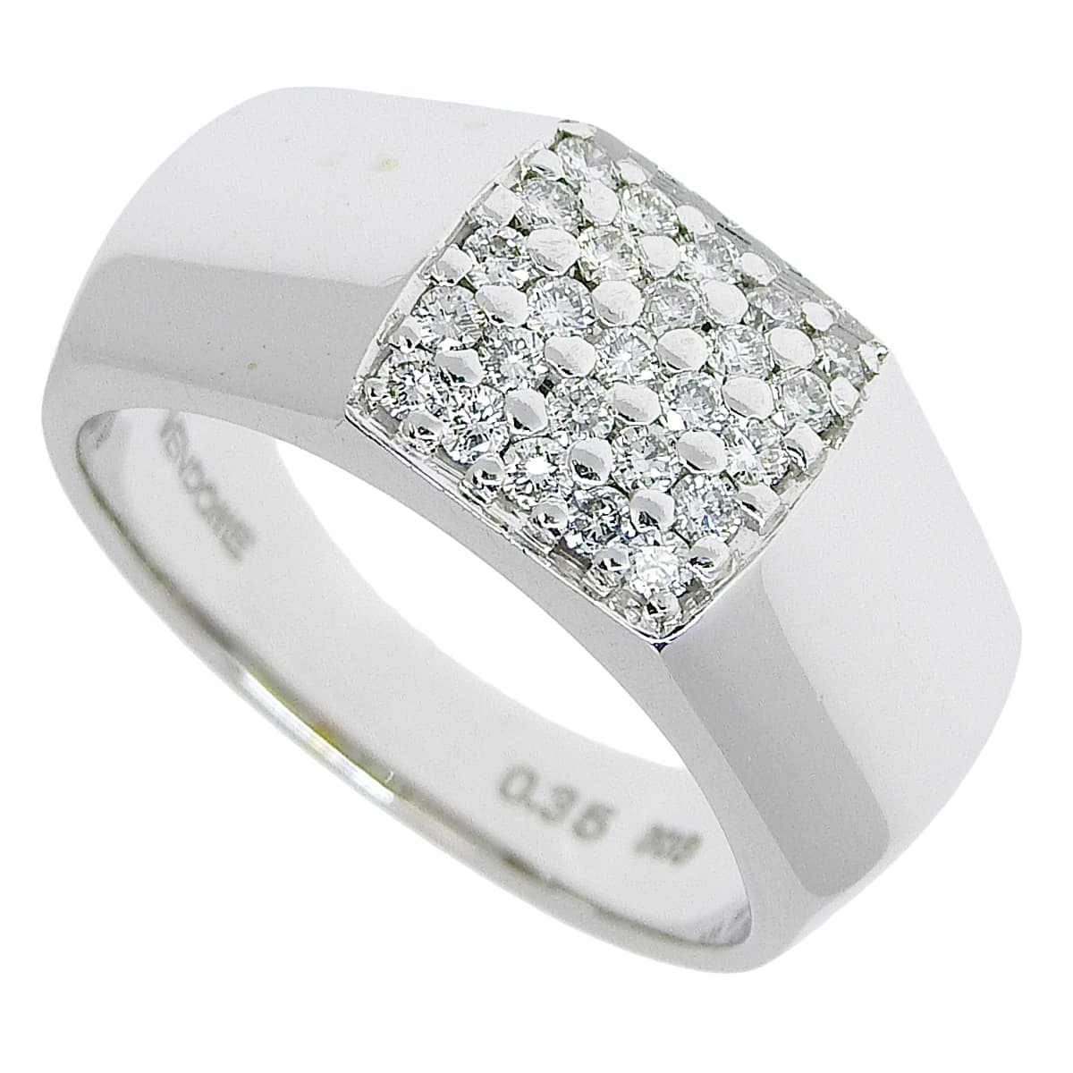 Diamond ring, 0.35-carat diamond, 18K white gold.