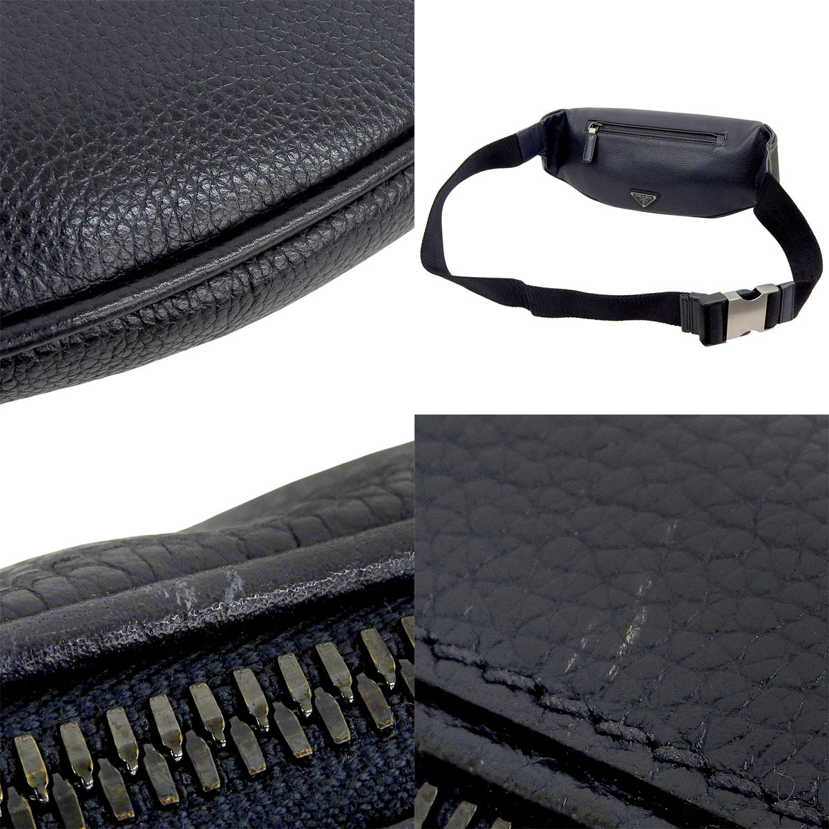 Navy Leather Waist Bag 2VL010