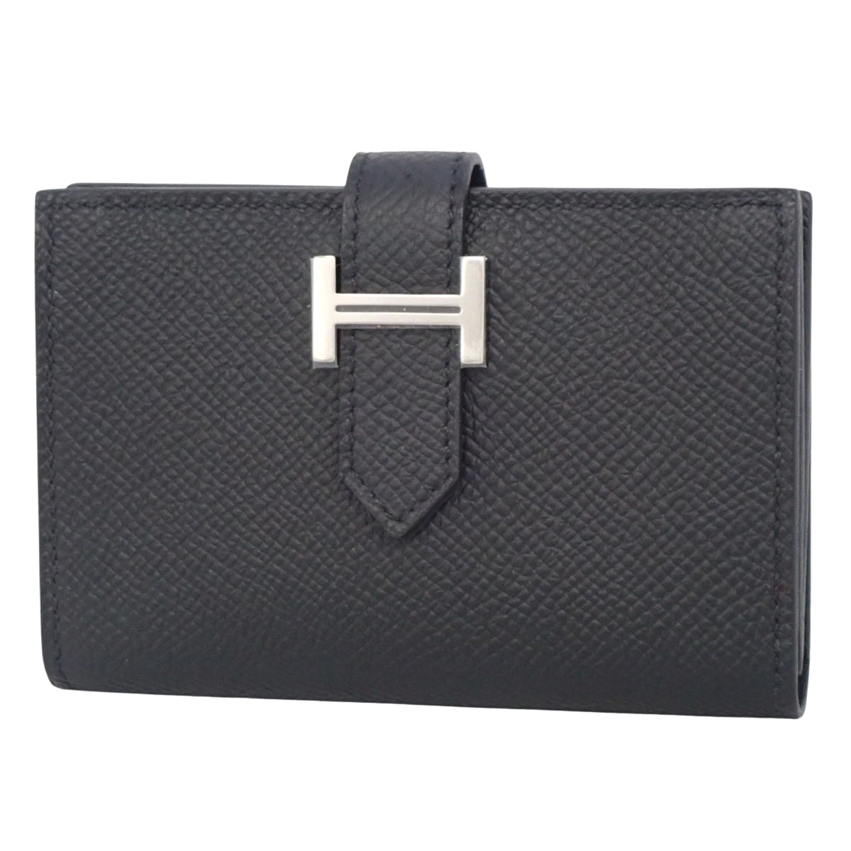 Bearn Mini Card Case, Epsom Leather, Palladium Hardware, B Stamp