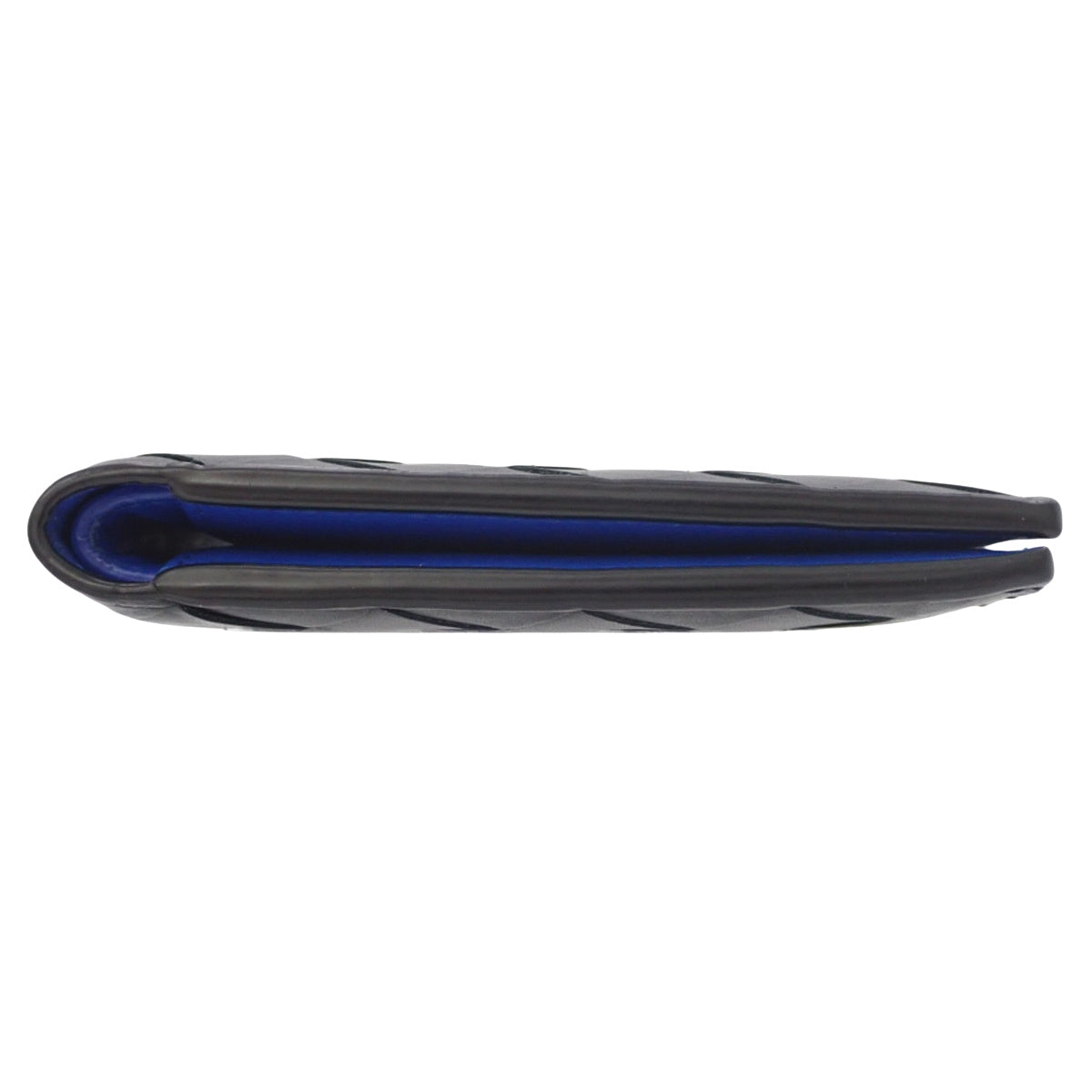 Intrecciato bifold wallet in leather, black and blue