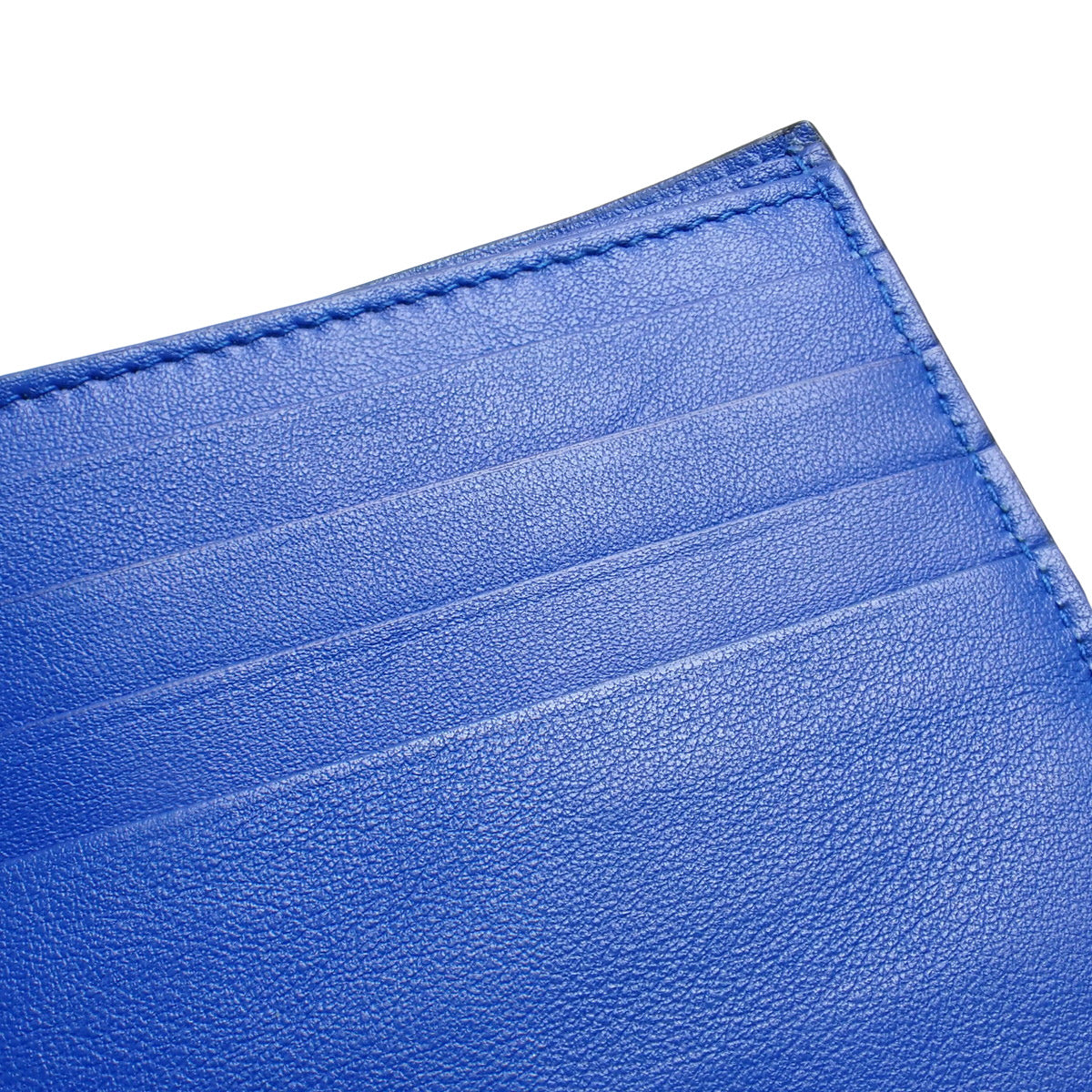 Intrecciato bifold wallet in leather, black and blue