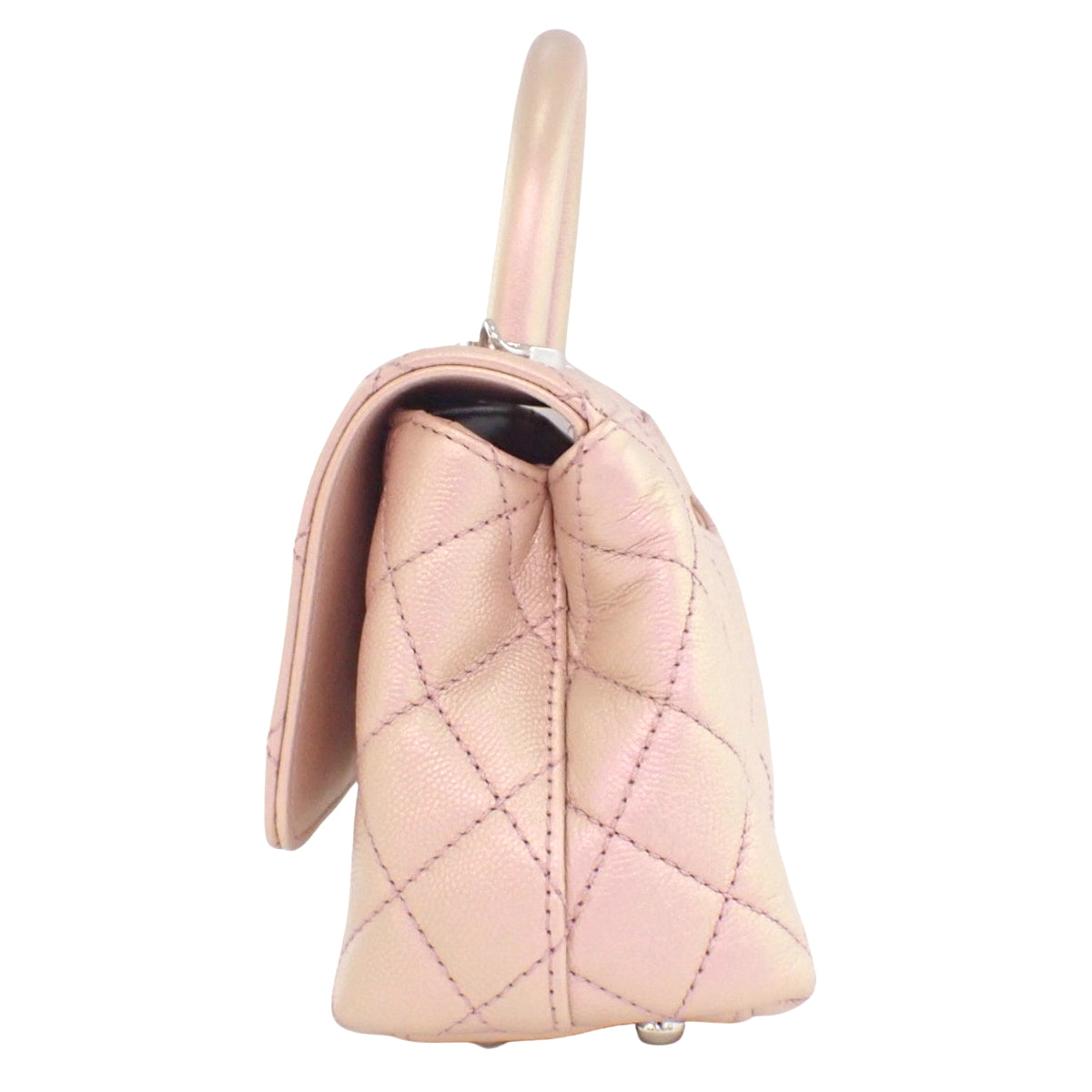 香奈儿（Chanel）Matelasse Coco Handle 19 XXS 鱼子酱皮粉色单肩包 AS2215