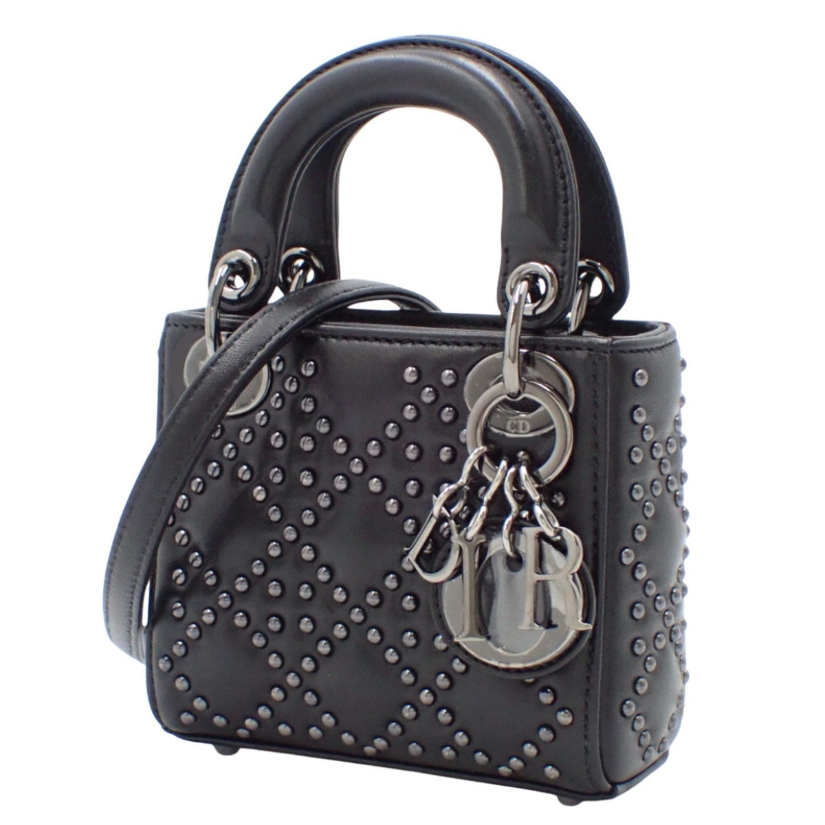 Lady Dior レディディオール バッグ ミニ スタッズ ラムスキン