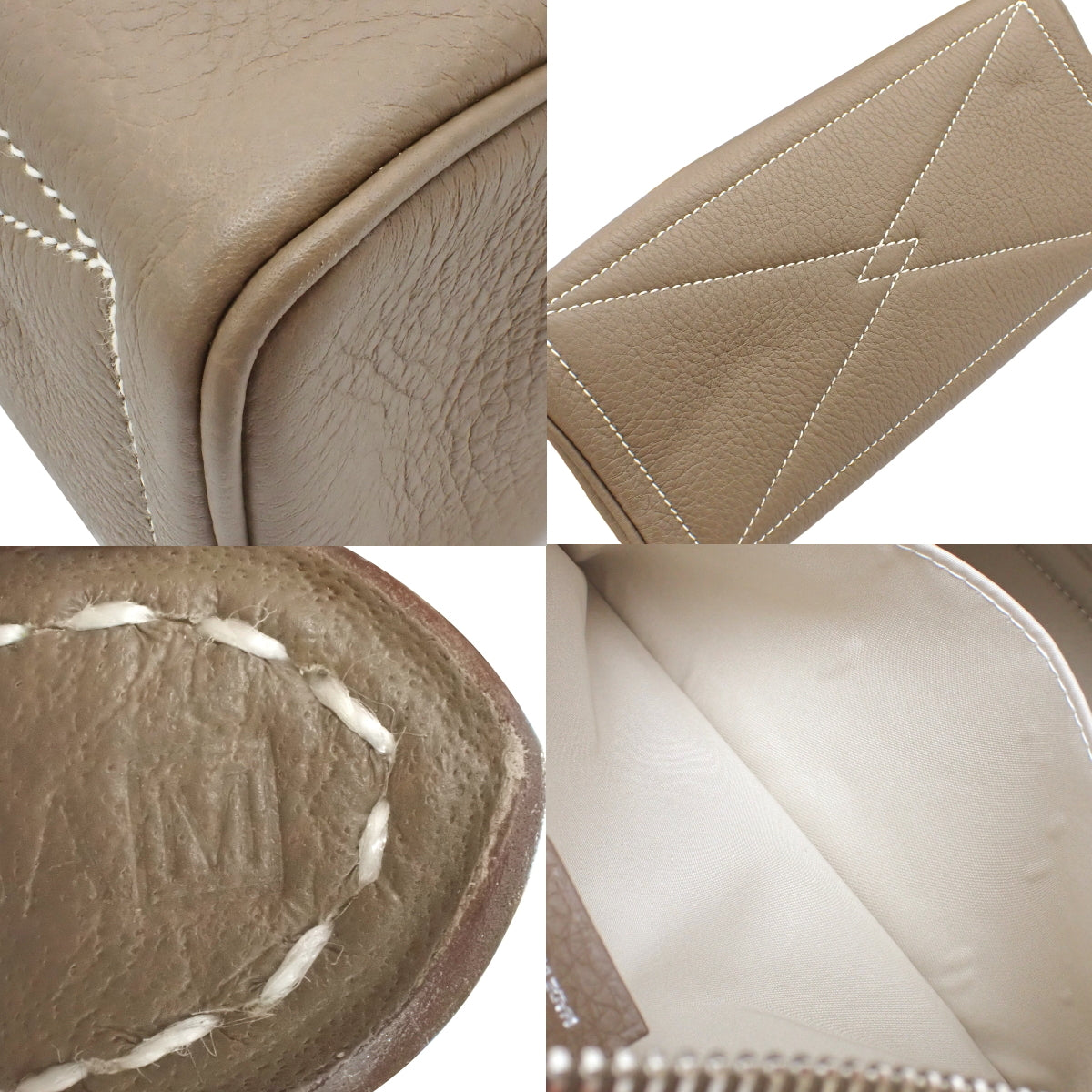Truth Victoria PM, Taurillon Clemence leather, palladium hardware, Etoupe/Etoupe, □M stamp