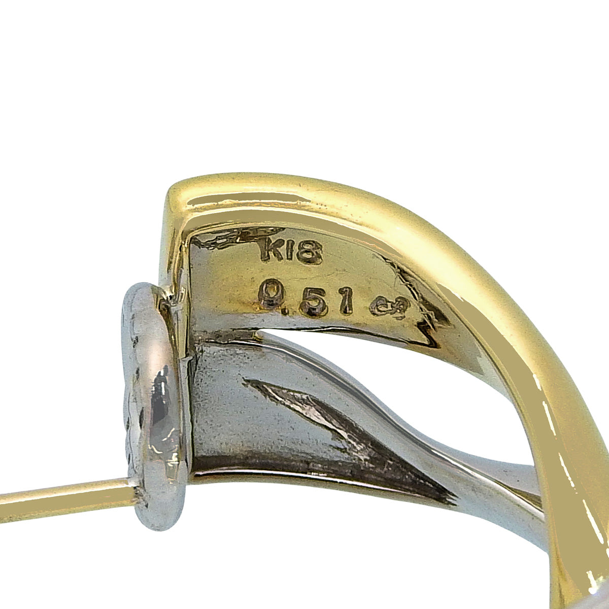 クロス ダイヤモンド ピアス D0.51/D0.51 K18 ホワイトゴールド WG K18 イエローゴールド YG