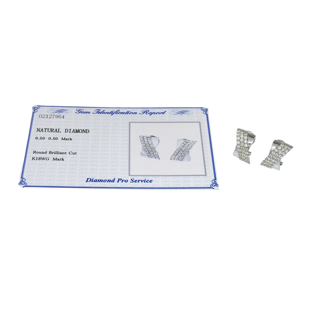 交叉钻石耳环 D0.50/D0.50 K18 白金 WG