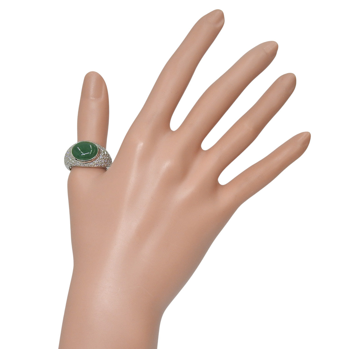 Jadeite Ring, H6.87/D1.30, Pt900 Platinum