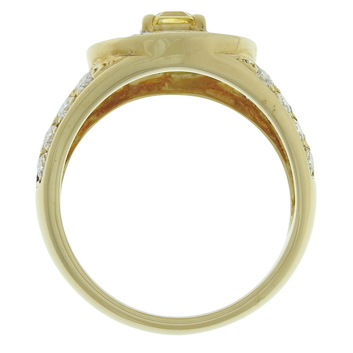 黄蓝宝石钻石戒指 YS0.55/D0.87 K18 黄金 YG