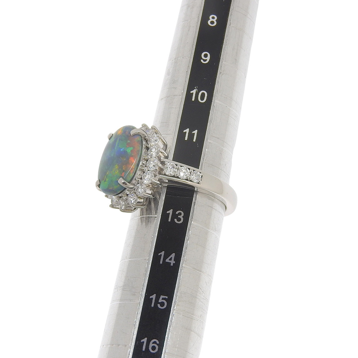 黑欧泊钻石戒指 BLOP2.69/D11.26 Pt900 铂金饰品