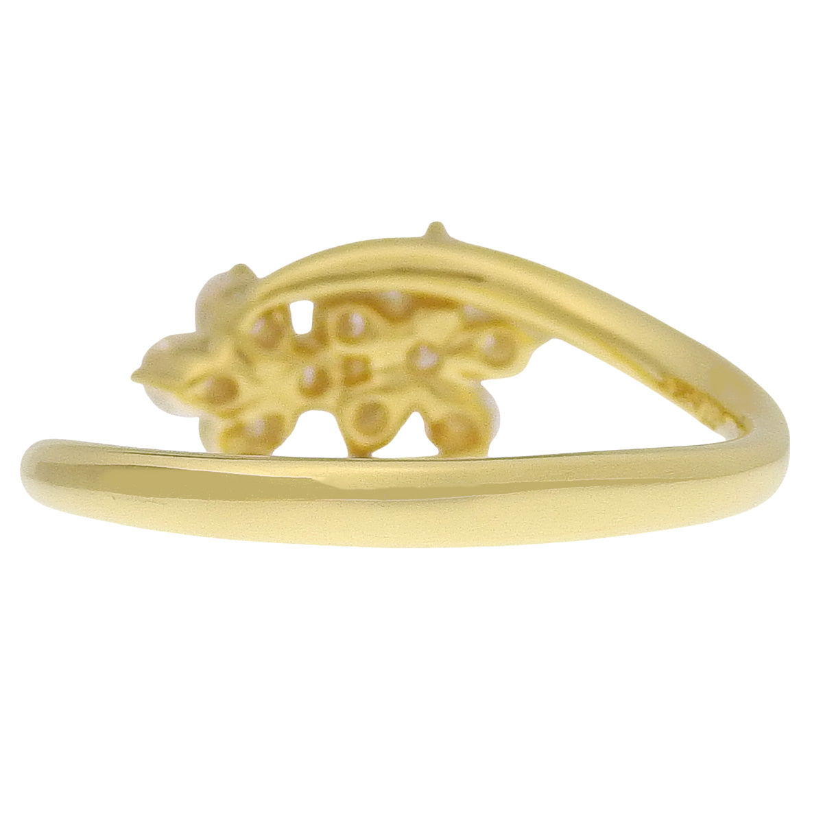 フラワーモチーフ ダイヤモンド リング ダイヤモンド D0.518 K18 イエローゴールド YG