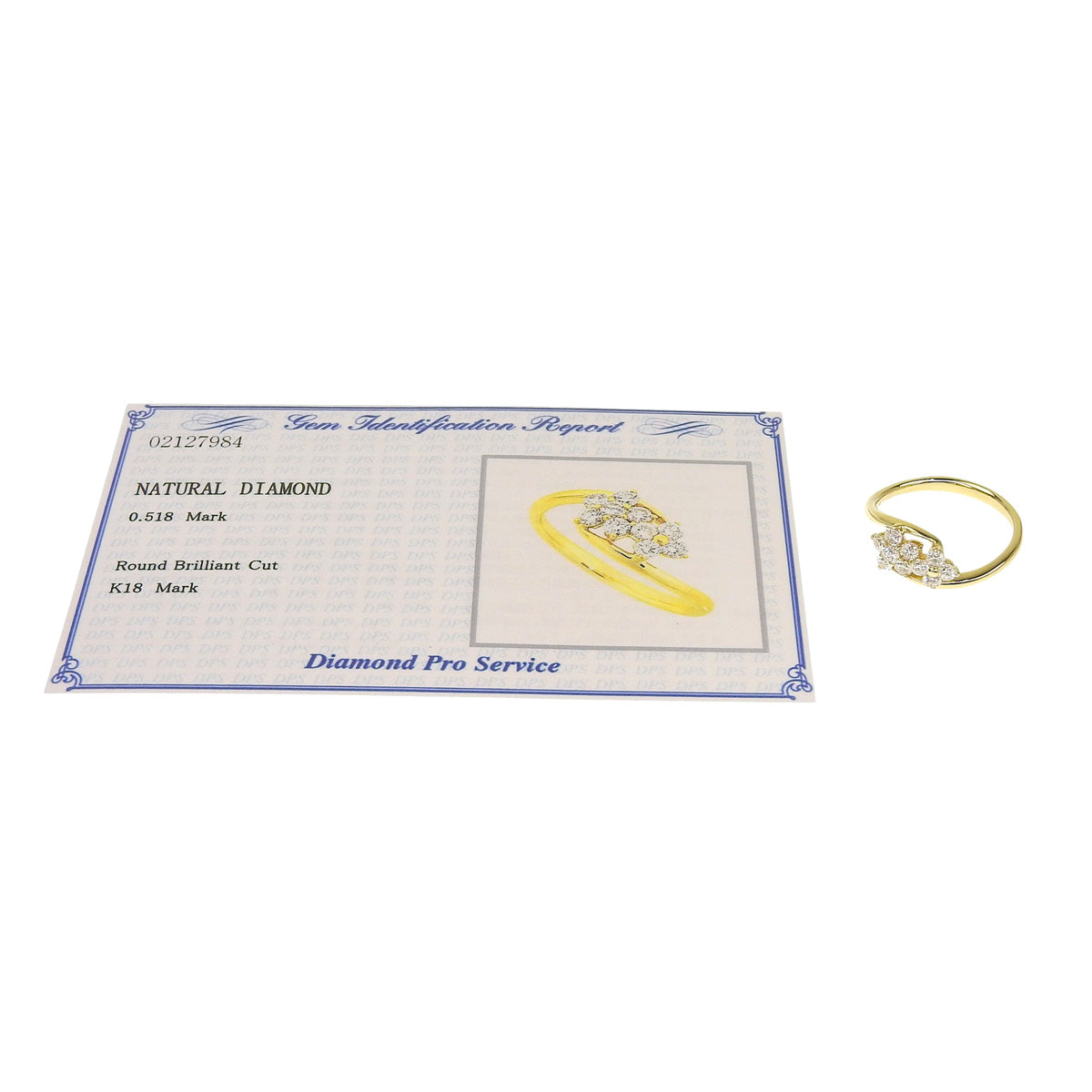 フラワーモチーフ ダイヤモンド リング ダイヤモンド D0.518 K18 イエローゴールド YG