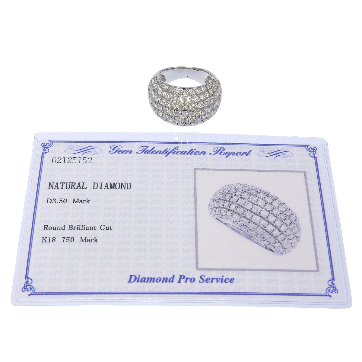 パヴェダイヤモンド リング D3.50 K18 ホワイトゴールド WG