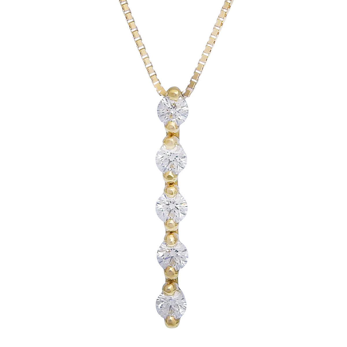 Diamond Necklace 0.50 Carat, 18K Yellow Gold