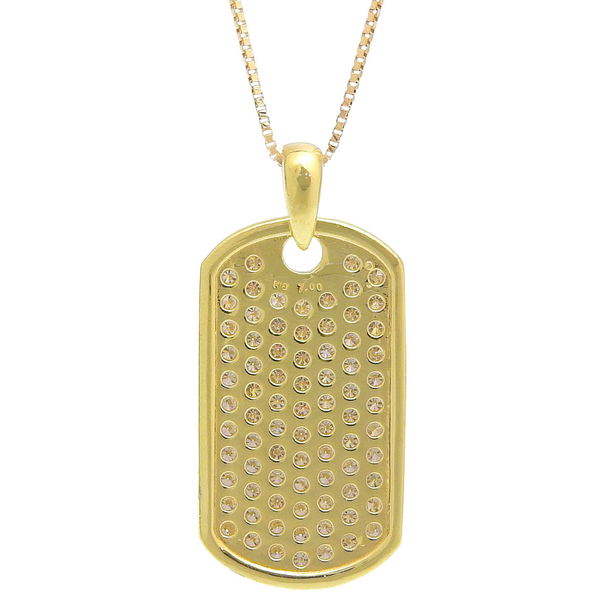 Plate Diamond Necklace, 1.00 Carat, K18 Yellow Gold, YG, Accessory, Jewelry
