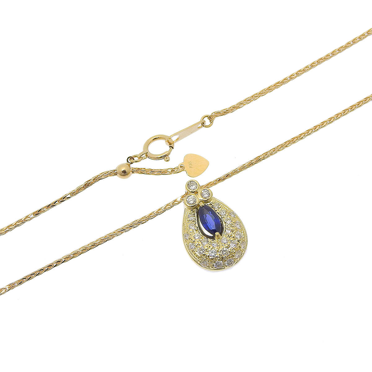 Drop Sapphire Necklace S0.45/D0.41 Yellow Gold K18YG