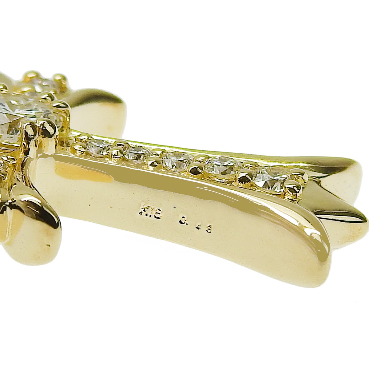 Cross Diamond Pendant Top, 0.46 carats, 18K Yellow Gold (K18YG)