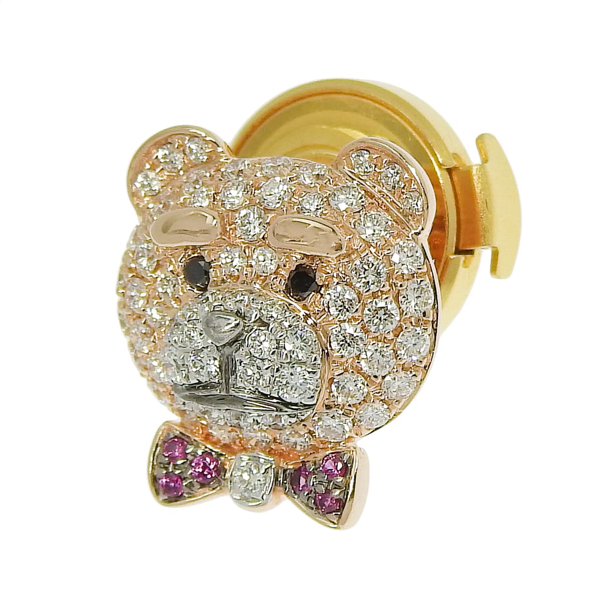 ボウタイテッド ピンブローチ ビジュピコ×Ted2 ピンクゴールド K18PG