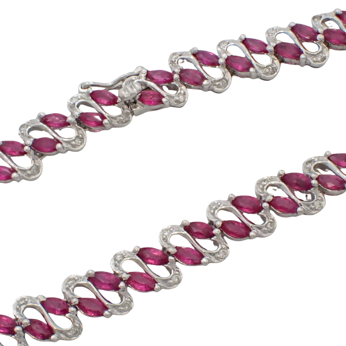 Ruby and Diamond Necklace R12.00/D1.00 K18 White Gold WG