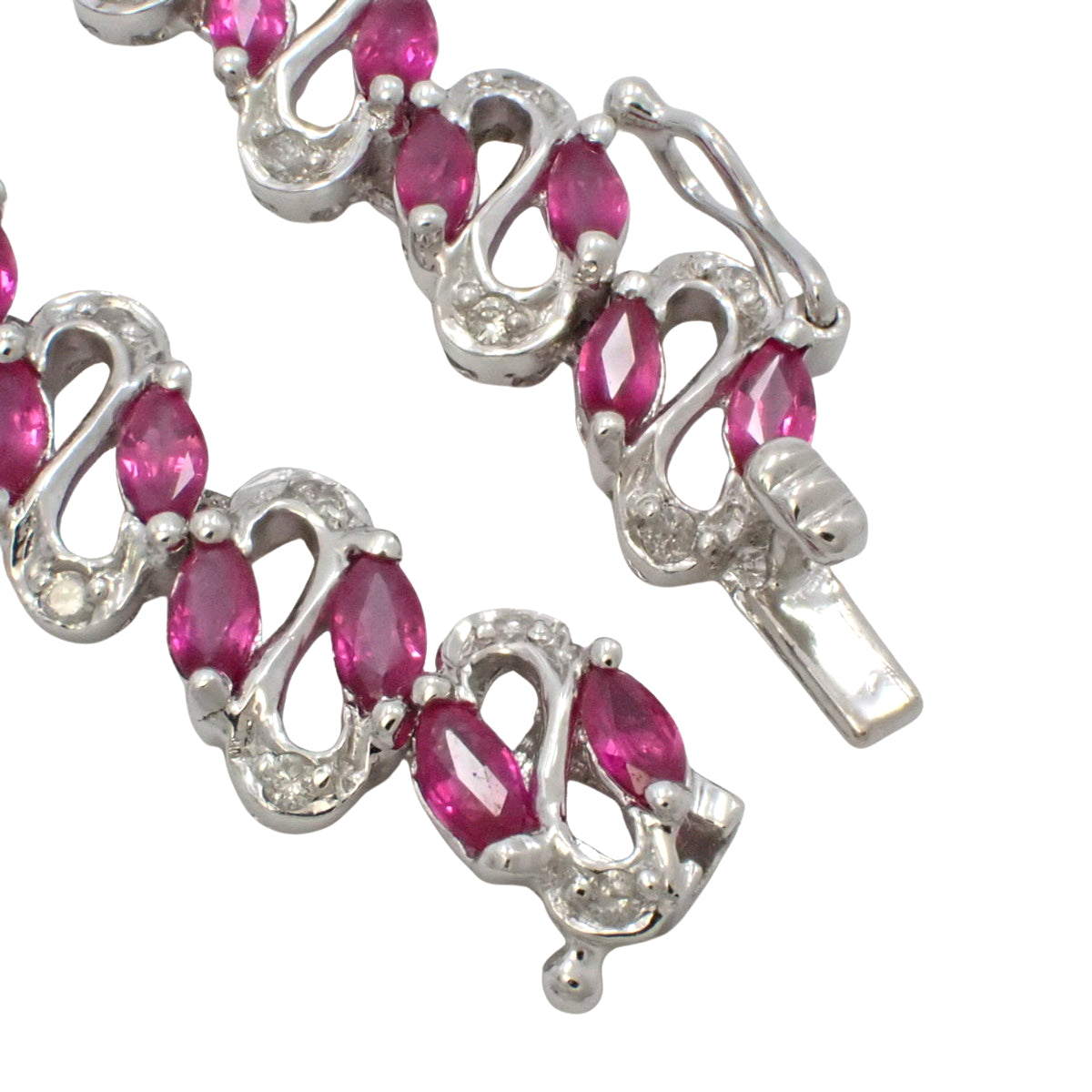 Ruby and Diamond Necklace R12.00/D1.00 K18 White Gold WG