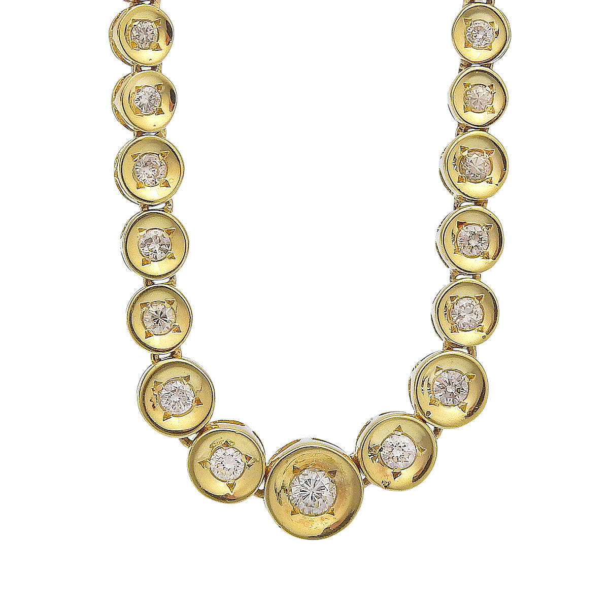 Diamond Tennis Necklace D2.01 K18 Yellow Gold YG