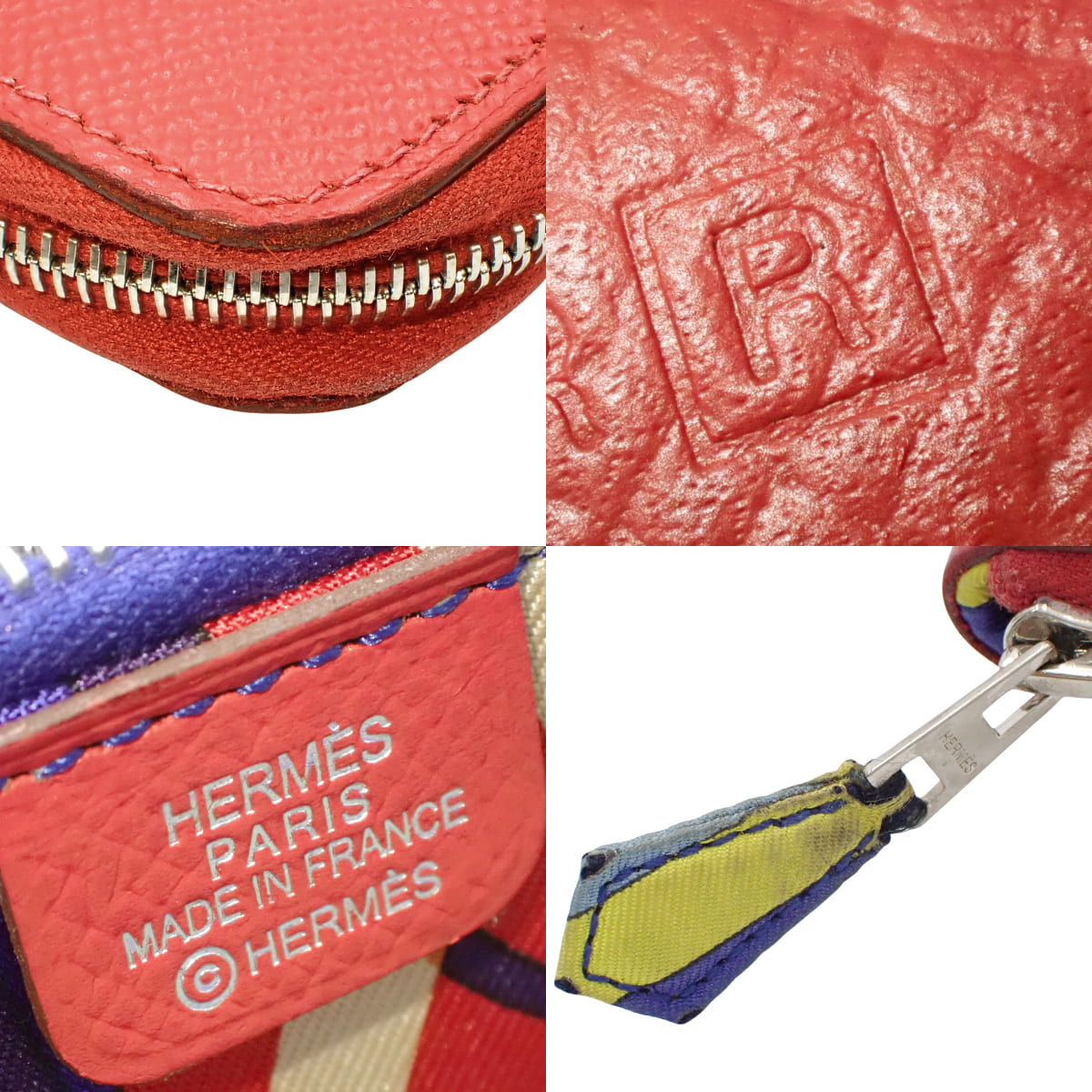 Azap 长款丝绸，Epsom 皮革，钯金配件，Rouge Kazak，□R 印章