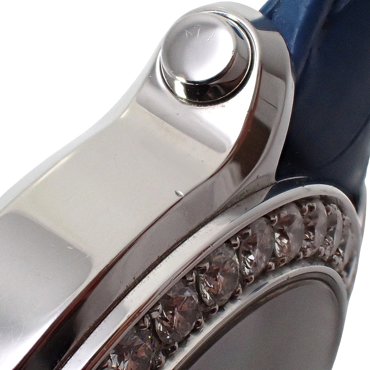 Happy Sport Happy Moon 278475-2001 White Gold/Stainless Steel/Leather Shell Dial Diamond Quartz Women's Watch