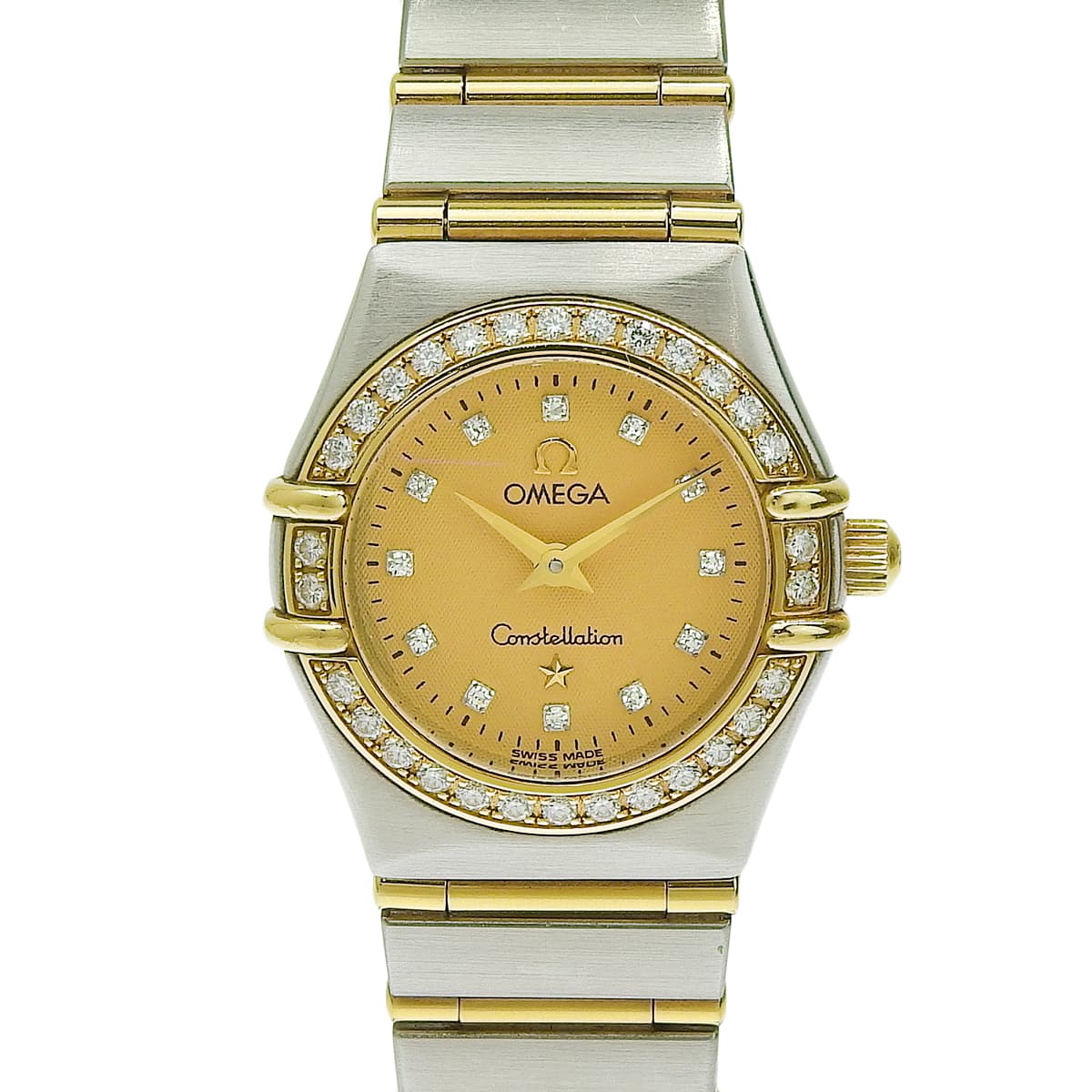 星座系列迷你钻石表圈腕表 1267.15.00 黄金/不锈钢钻石刻度 12点钟位置 石英表 女士款