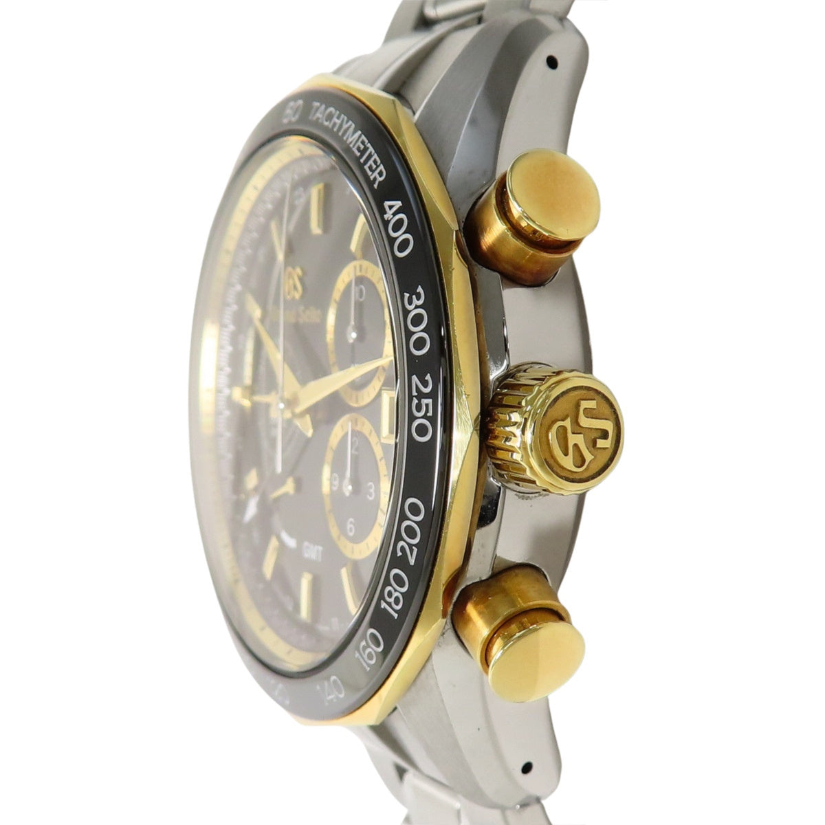 SBGC240 运动系列 Spring Drive 计时码表 GMT 黄金/不锈钢 Spring Drive 黑色 140周年纪念限定款